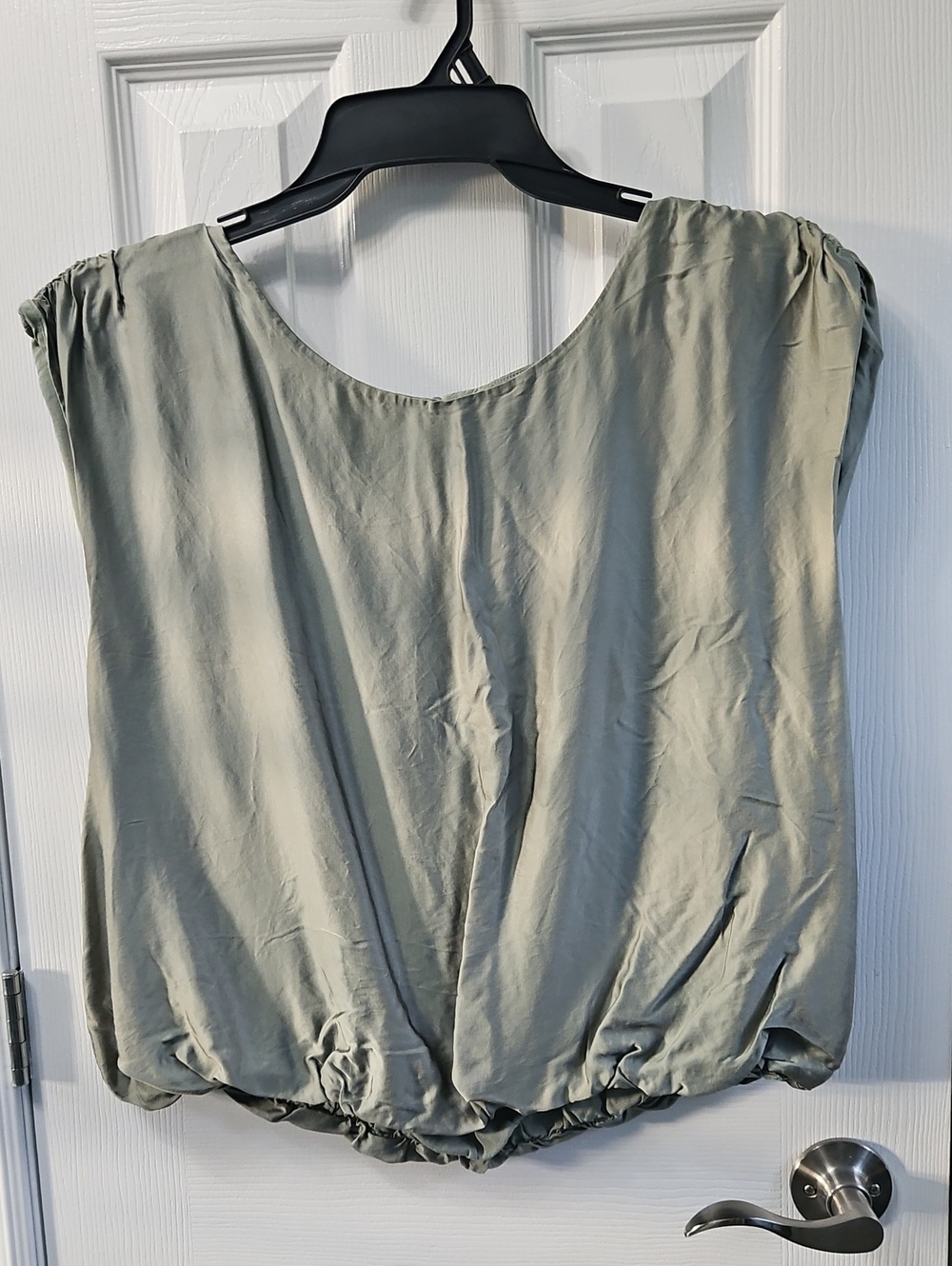 Anthropologie Top With Padded Shouder, Full Lining Green color Size Large
